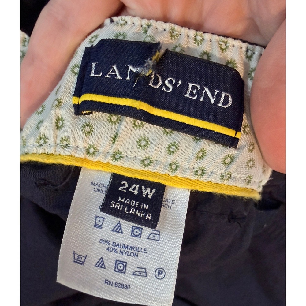 Lands End Gray Convertible Cargo Hiking Pants Roll Tab Capri Plus Size 24W - Picture 3 of 10